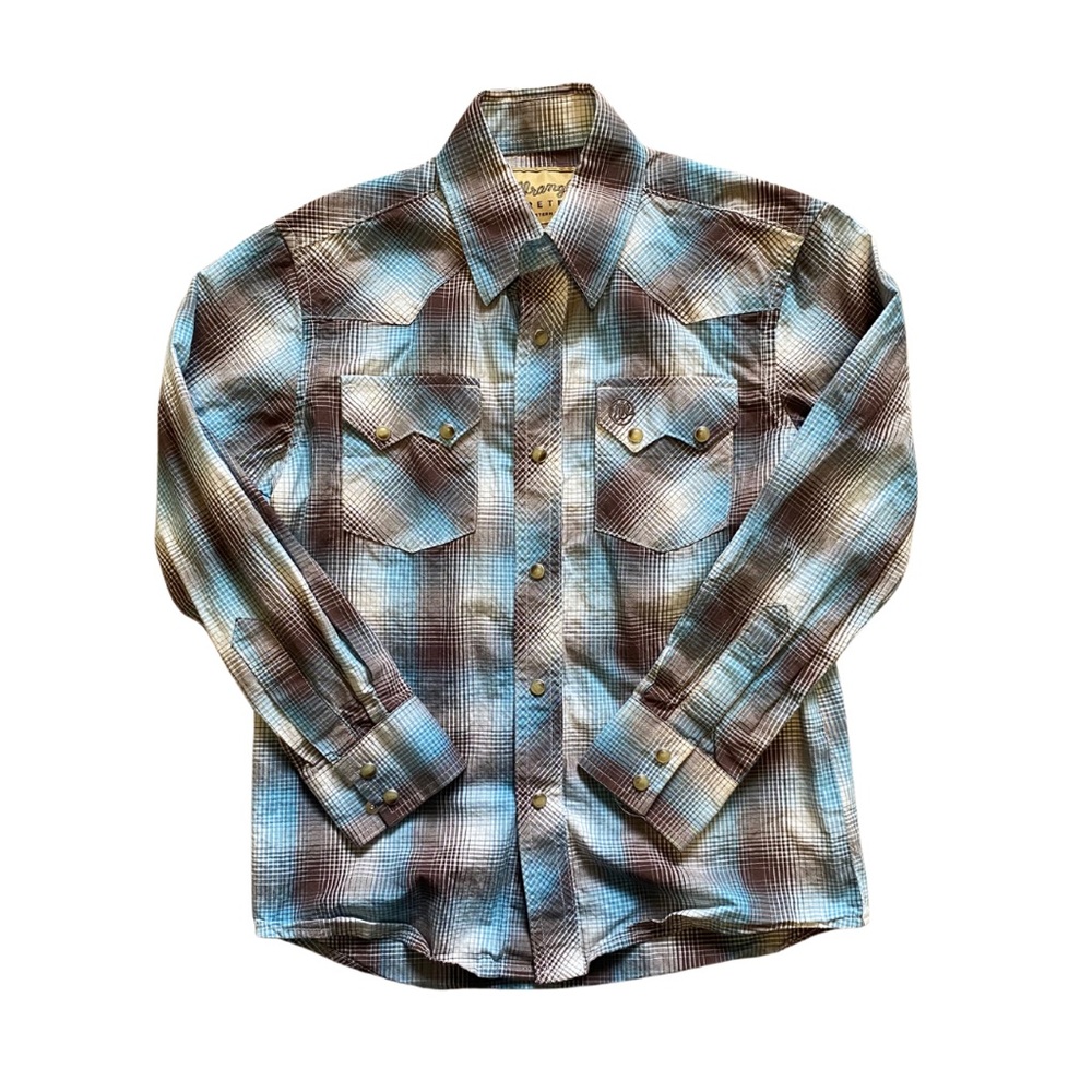 Wrangling Pearl Snap button down shirt boys size Medium